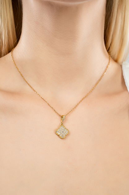 COLLAR TREBOL BRILLOS